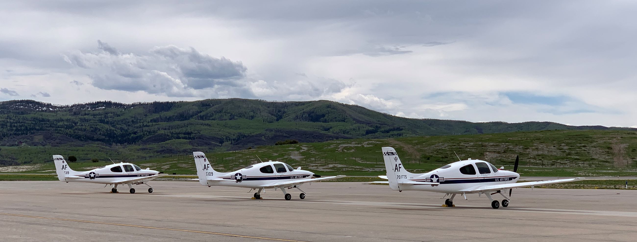 Small aircraft on the runway