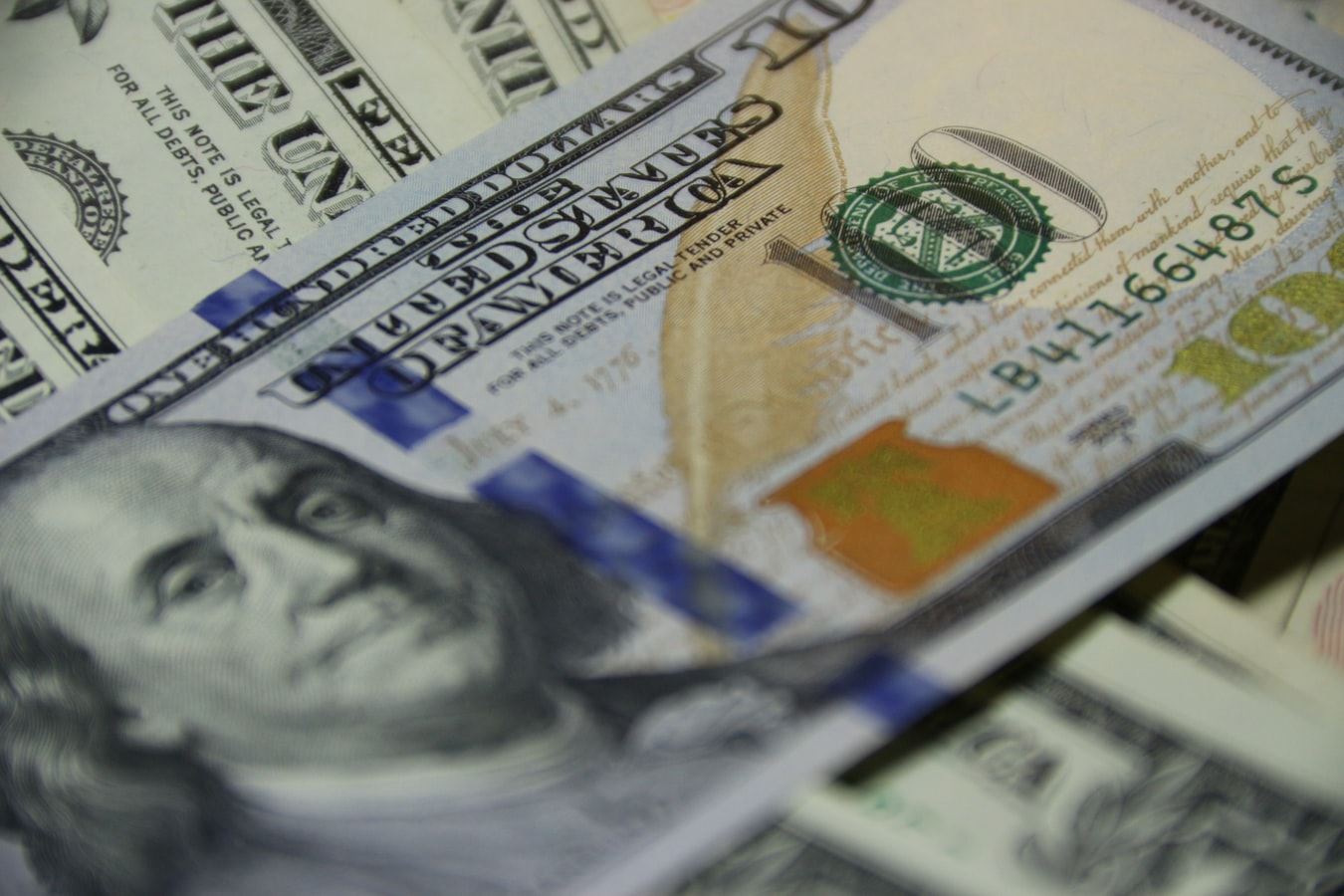 Close up of a 100 dollar bill