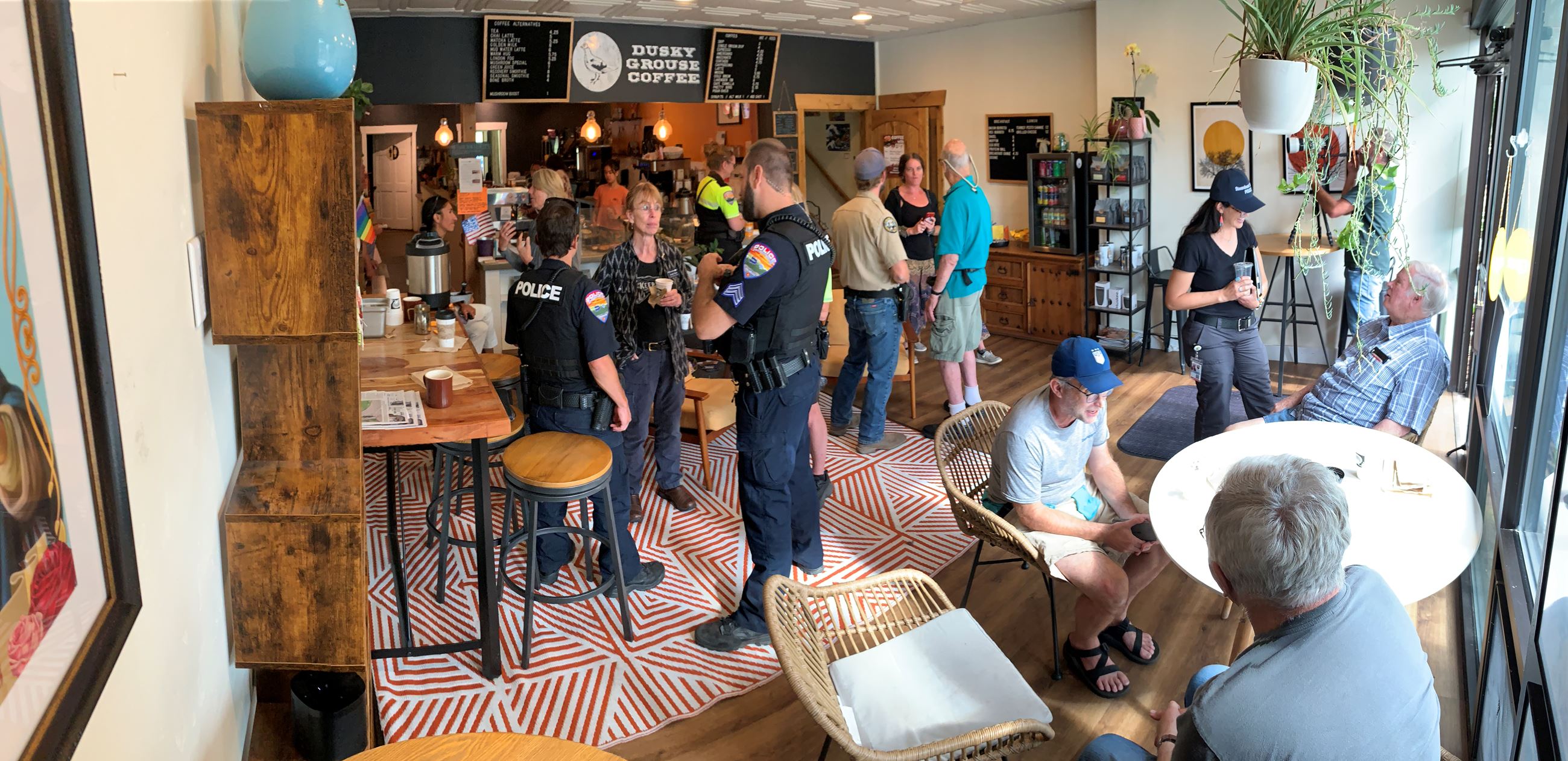 Coffee with a Cop event and a local coffee shop